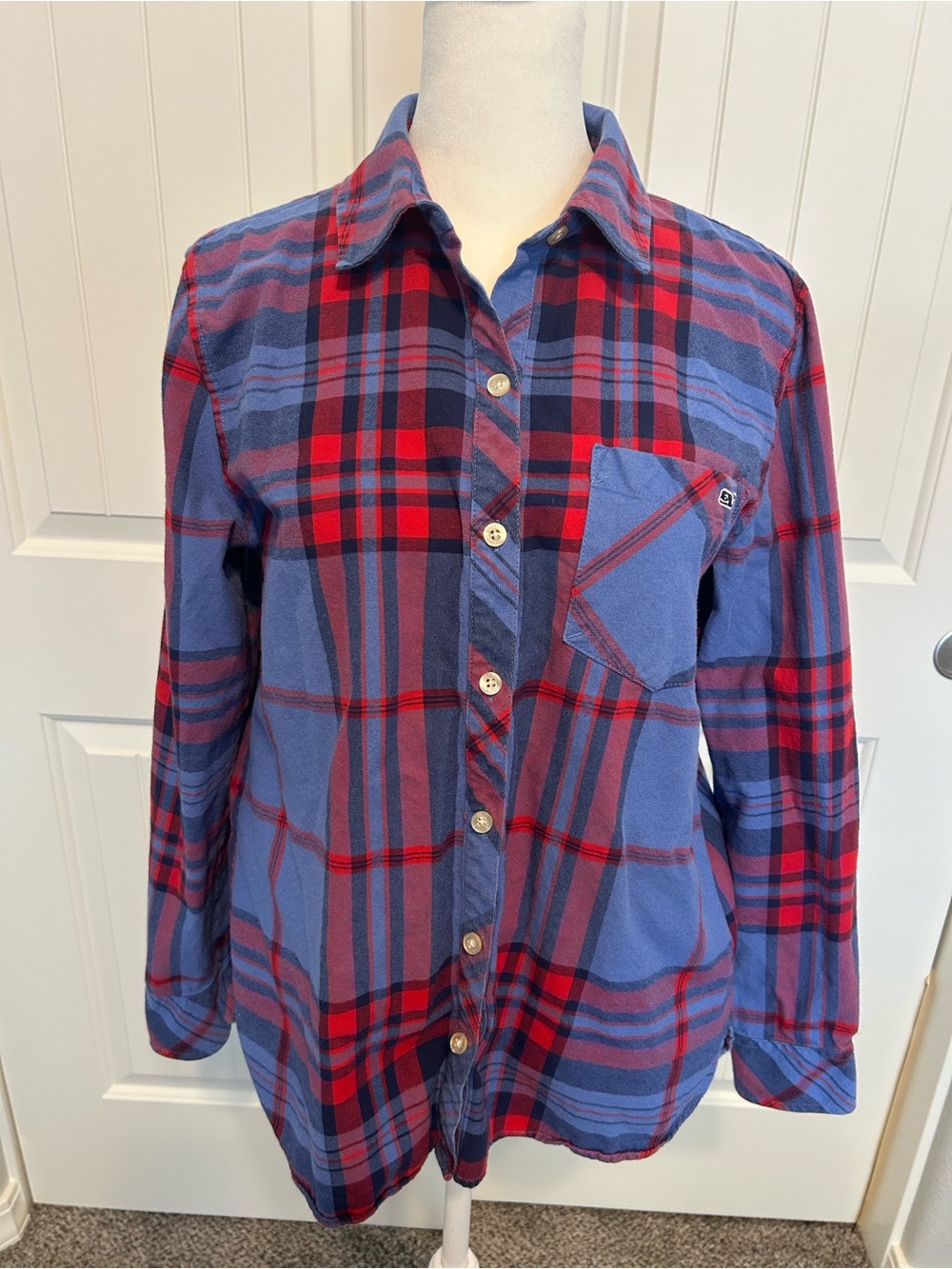 Vineyard Vines Red and Blue Plaid Button-Down Shirt